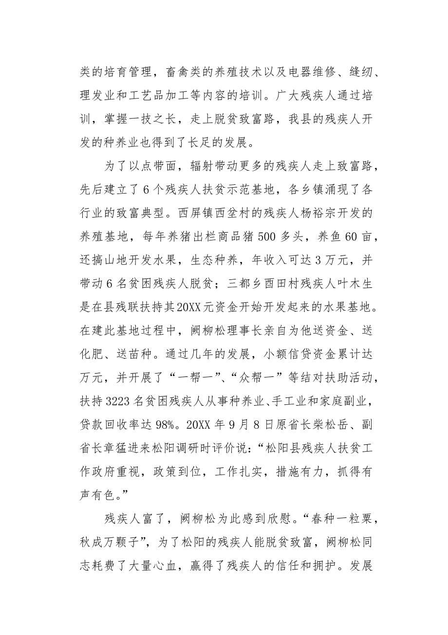 残疾人扶贫工作先进个人事迹材料_第5页